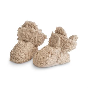 Mushie Cozy Baby Booties - Oatmeal - age 6-9 Months